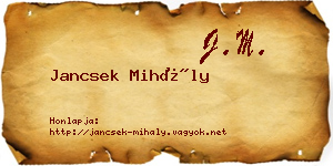 Jancsek Mihály névjegykártya